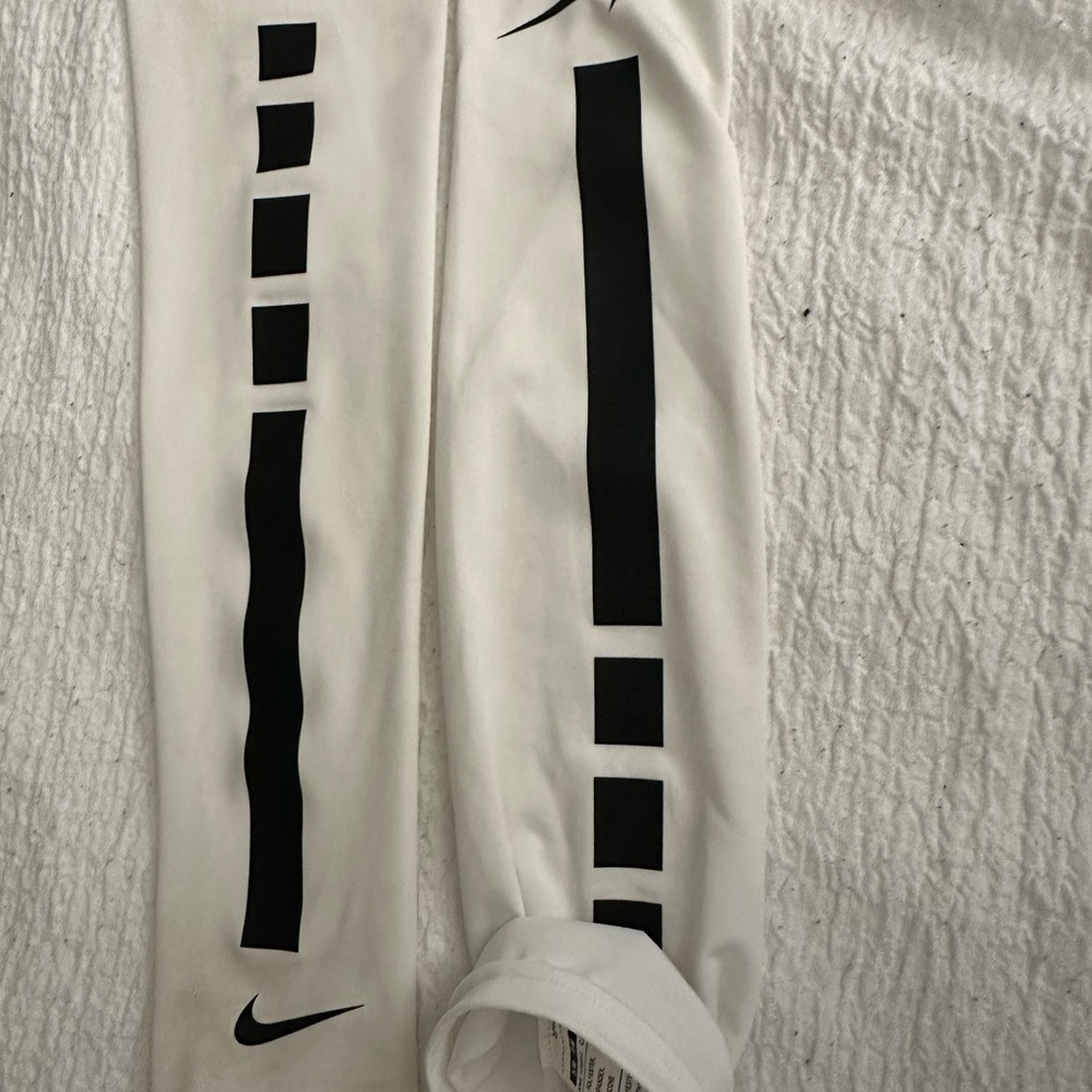 Nike White and Black Arm Sleeves with Striking Stripes
